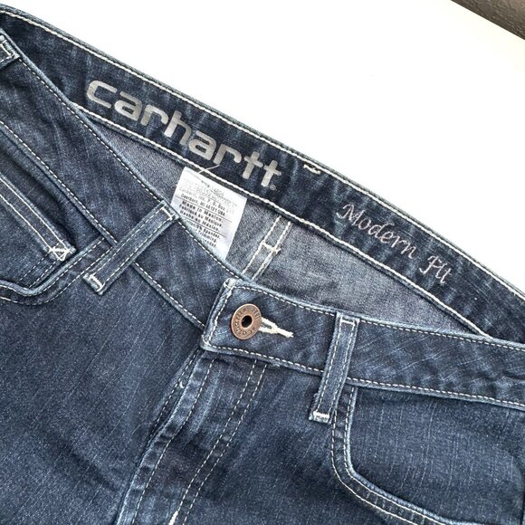 Carhartt Modern Fit Women’s Jeans 28x32 | Classic Dark Wash - Picture 4 of 7